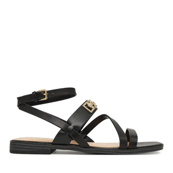 Sandale femei Guess Rula negre din piele 911DSFLJRULN
