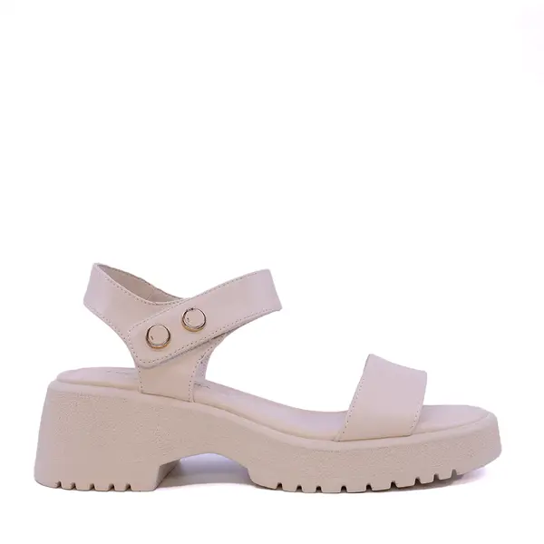 Sandale femei Luca di Gioia bej din piele cu toc mediu 1299ds1581be