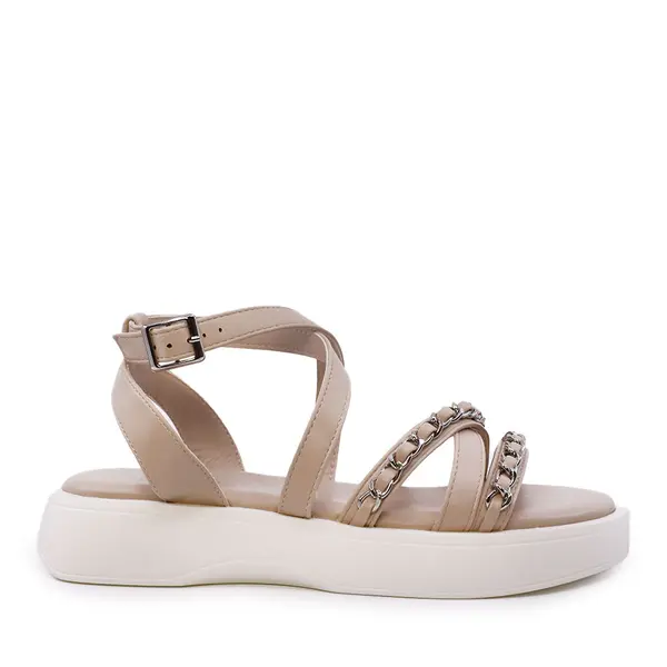 Sandale femei Solo Donna albe cu elemente deco 2549DS9253A