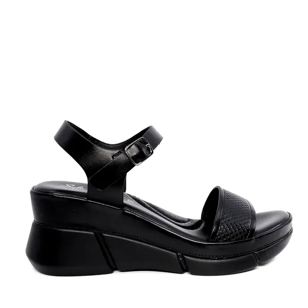 Sandale femei Solo Donna negre din sintetic cu platformă 2549ds8713n
