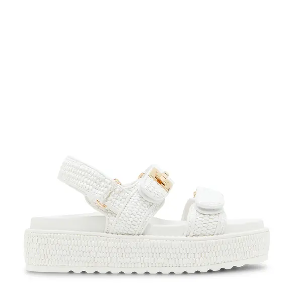Sandale femei Steve Madden Bigmona albe cu talpă groasă 1469DSBIGMONAA