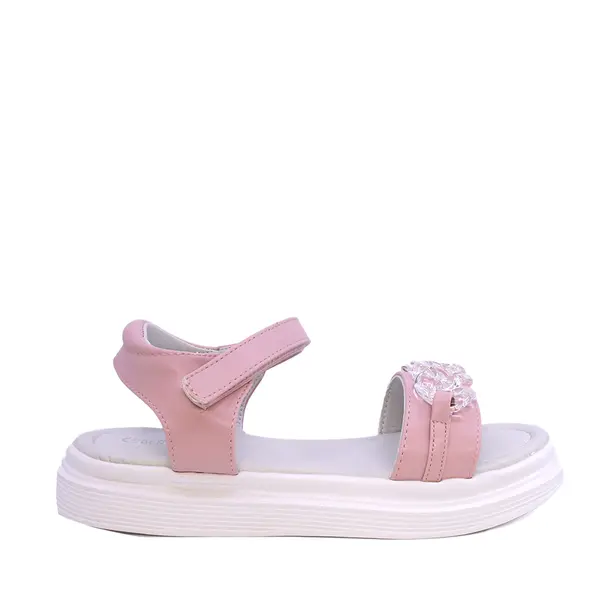 Sandale fete Benvenuti roz cu accesoriu decorativ 2579fs2310ro