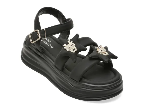 Sandale FLAVIA PASSINI negre, 50830, din piele ecologica