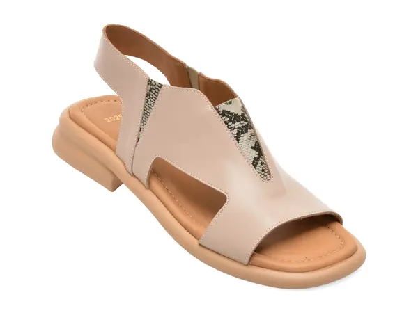 Sandale GOLD DEER gri, 22025, din piele naturala