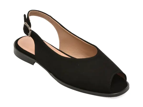 Sandale GOLD DEER negre, 420928, din piele intoarsa