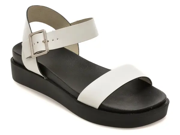 Sandale GRYXX albe, 376201, din piele naturala