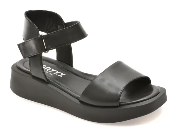 Sandale GRYXX negre, 1.36E+124, din piele naturala
