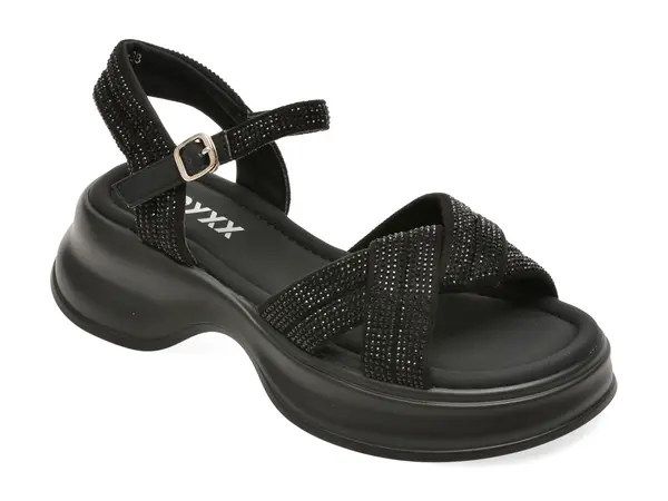 Sandale GRYXX negre, 8826, din material textil
