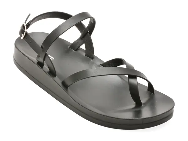 Sandale IMAGE negre, 10728, din piele ecologica
