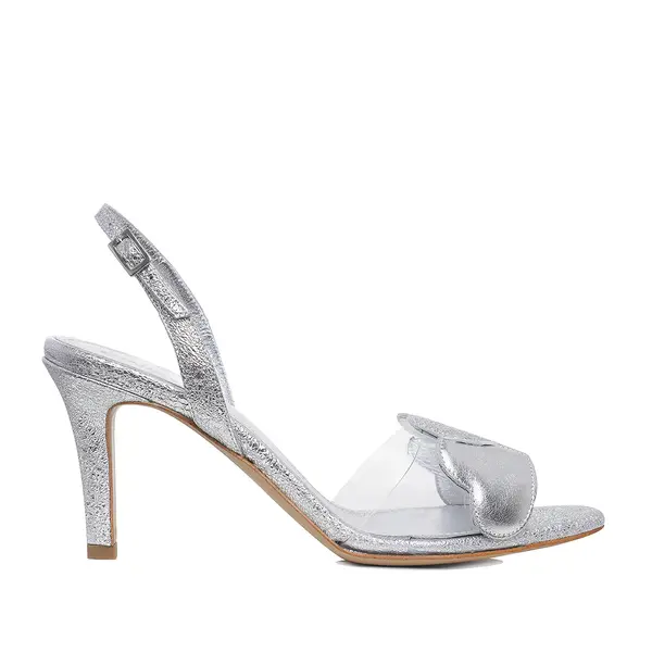Sandale Love Me Piele Naturala, Argintii - 38 / 9.5 cm