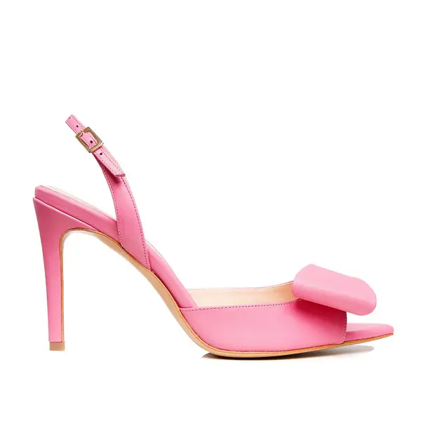 Sandale Luna Piele Naturala, Varf Ascutit, Roz - 40 / 6.5 cm