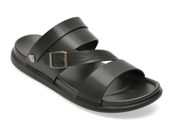 Sandale OTTER negre, 6683, din piele ecologica