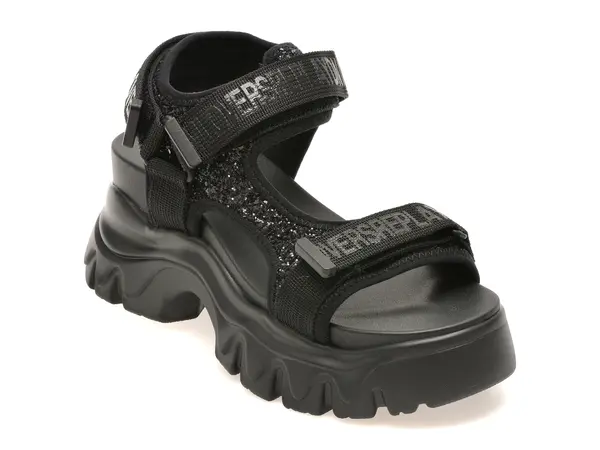 Sandale REPLAY negre, WSIS03S, din piele ecologica