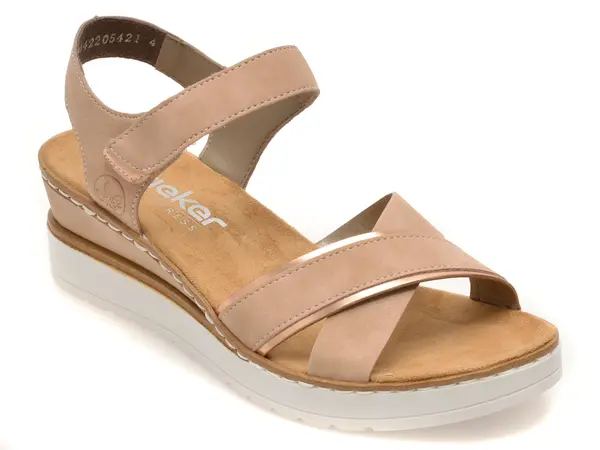 Sandale RIEKER bej, V38G9, din piele ecologica