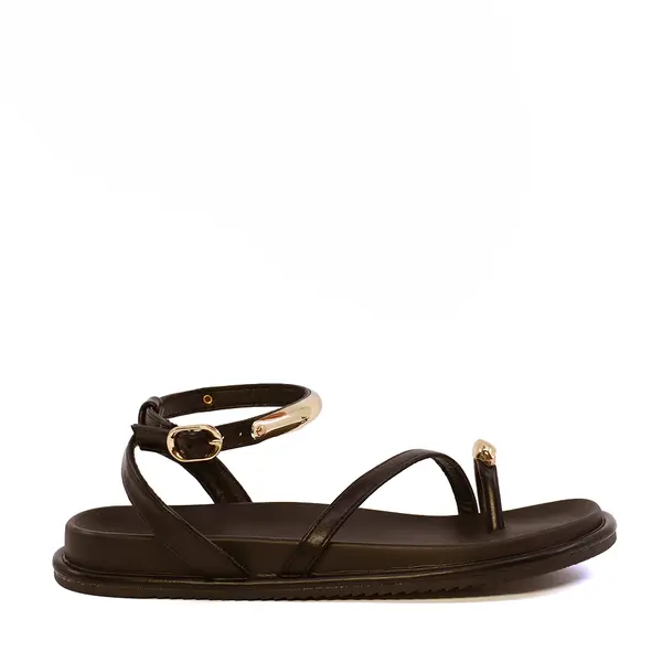 Sandale romane Benvenuti maro cu accesorii metalice 3931DS2415M