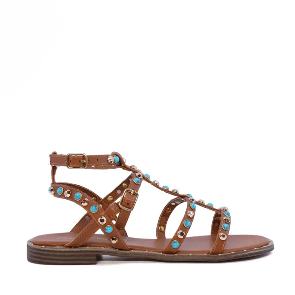 Sandale romane femei Benvenuti maro cu accesorii 3931DS2255M