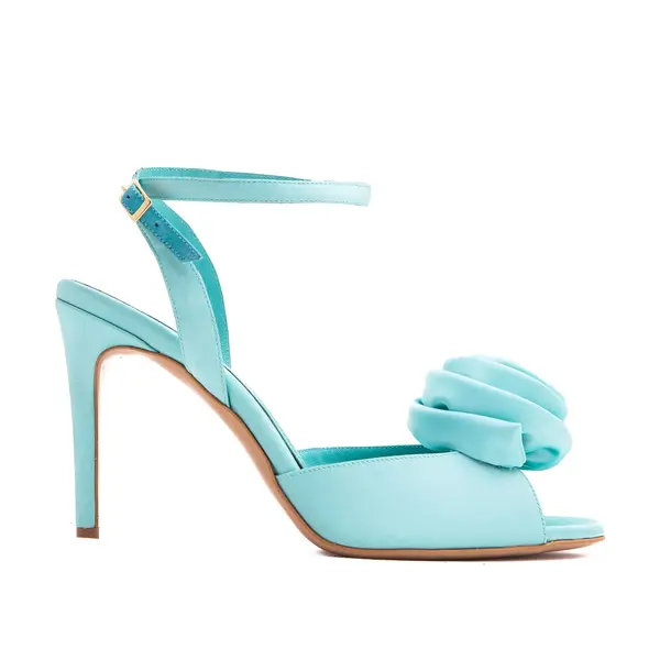 Sandale Sara Satin, Turcoaz - 36 / 8 cm