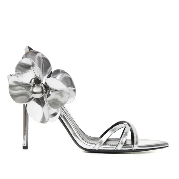 Sandale Selene Piele Naturala, Argintiu-Oglinda - Premium Collection - 40 / 10 cm