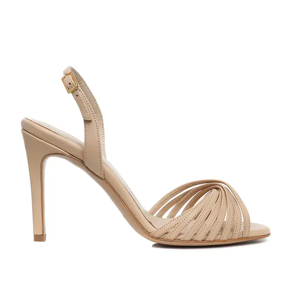 Sandale Seline Piele Naturala, Nude - 40 / 9.5 cm