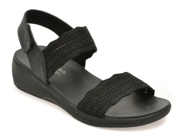 Sandale SKECHERS negre, ARYA, din material textil