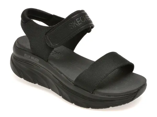 Sandale SKECHERS negre, D LUX WALKER, din material textil