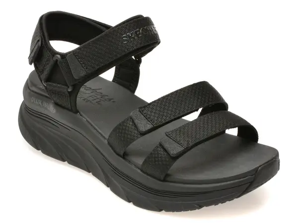 Sandale SKECHERS negre, D LUX WALKER, din material textil
