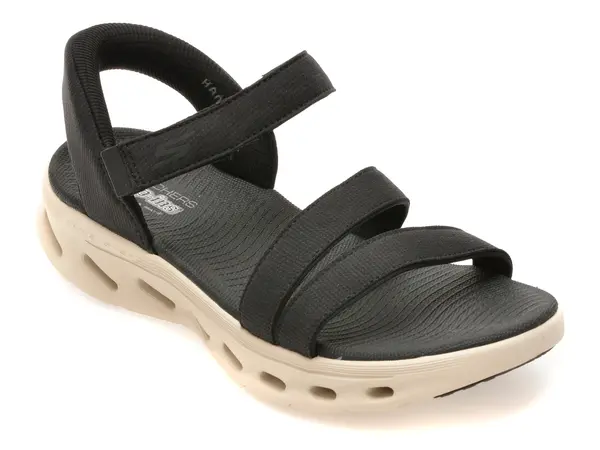 Sandale SKECHERS negre, GO WALK GLIDE-STEP 2.0, din material textil