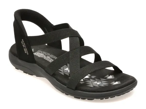 Sandale SKECHERS negre, REGGAE SLIM, din material textil