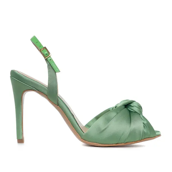 Sandale Sofia Satin, Verde-Salvie - 37 / 8 cm