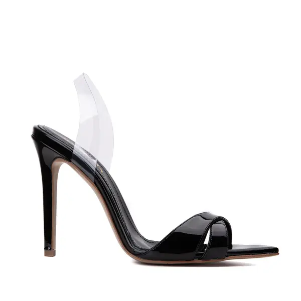 Sandale Thea Piele Lacuita, Negre - 35 / 8 cm