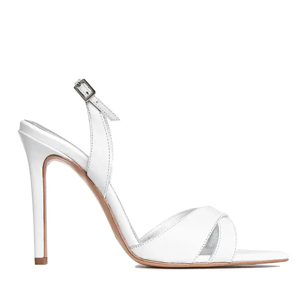 Sandale Thea Piele Naturala, Albe - 42 / 11 cm
