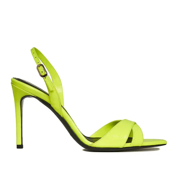 Sandale Thea Piele Naturala, Neon Lime, Editie Limitata - 34 / 8 cm
