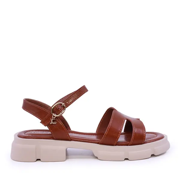 Sandale ușoare femei Luca di Gioia cognac din piele 1299DS6100CO