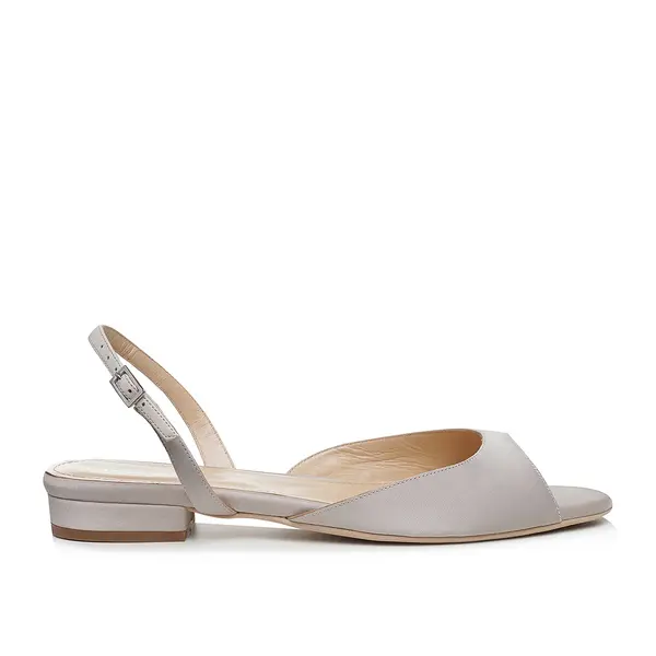 Sandale Vicky Satin, Gri-Argintiu - 34 / 1 cm