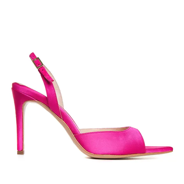 Sandale Vicky Satin, Varf Ascutit, Fucsia - 41 / 6.5 cm