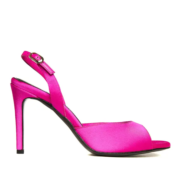 Sandale Vicky Satin, Varf Rotund, Fucsia - 39 / 8 cm