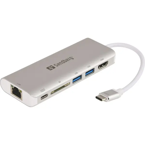 SANDBERG Sandberg USB-C Dock HDMI+LAN+SD+USB, 61W
