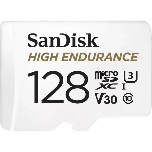 Sandisk Card de memorie SanDisk micro SD High Endurance Video 128 GB, Class 10, V30, UHS-I U3 + adaptor