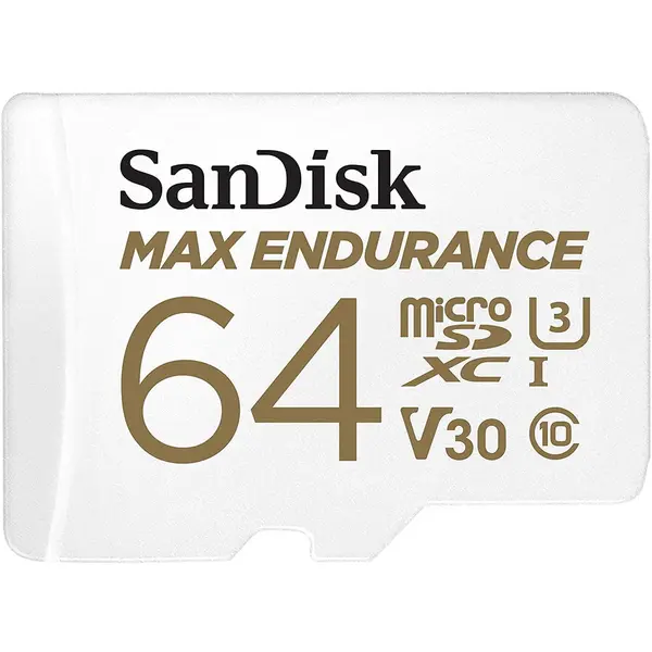 Sandisk Card de memorie SanDisk micro SD Max Endurance Video 64 GB, Class 10, V30, UHS-I U3 + adaptor