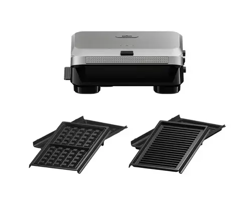 Sandwich-maker BRAUN SM5006, 800W, 2 seturi placi detasabile, invelis antiaderent premium, tava colectare grasime (Argintiu/Negru)
