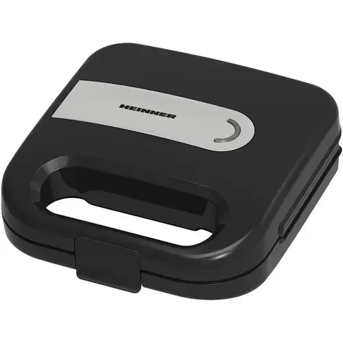 Sandwich maker HEINNER ELITESNACK SM-K750FSBK, 750w, capacitate: 2 sandwich-uri, placi antiadezive fixe tip sandwich, Negru