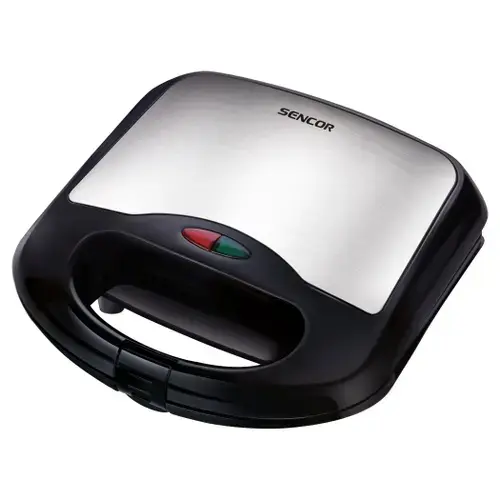 Sandwich maker Sencor SSM4220SS, 700 W, Indicator functionare, Suprafata anti-aderenta (Negru/Inox)
