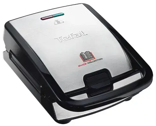 Sandwich-maker Tefal SW852D12 Snack Collection 2 in 1, 2 indicatoare luminoase, 700 W (Negru/Inox)
