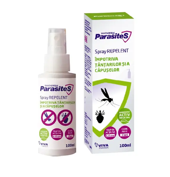 Santaderm Parasites Spray repelent impotriva tantarilor si capuselor 100 ml