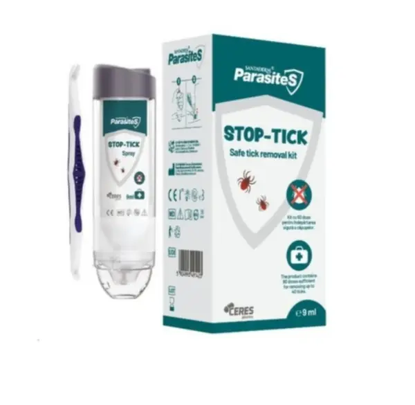 Santaderm Parasites Stop Tick, Set pentru extragerea capuselor, 9 ml