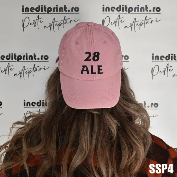 Sapca cu personalizare BRODATA pentru adulti SSP5 VINTAGE, DUSKY PINK