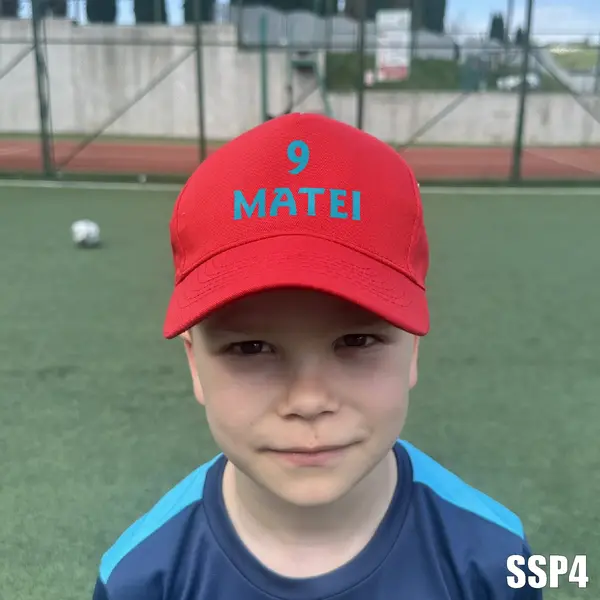 Sapca cu personalizare BRODATA pentru copii SSP5C BOSTON JUNIOR, ROȘU