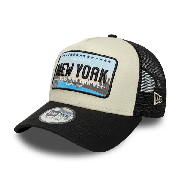 Sapca New Era Licence Plate 9FORTY A-Frame Trucker Adjustable Cap Black