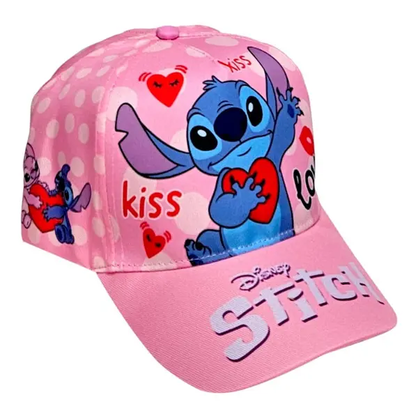 Sapca pentru fetite, multicolor, marimea 54 cm, Kiss, Love, Stitch Engros