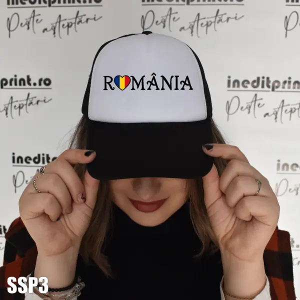 Sapca personalizabila pentru adulti ROMANIA SSP3 BOSTON, NEGRU
